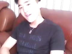 Cute chinese twink JO on cam (no cum - 1'34'')