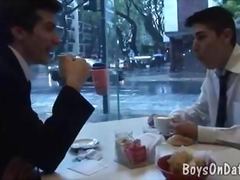 Twink co-workers get laid after coffee
