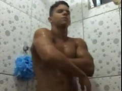Str8 Arab boy showers after fucking his gf