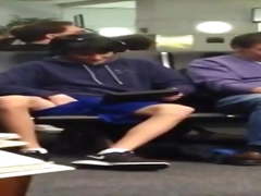 Str8 boy working his bulge at airport